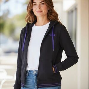 The North Face Size M Women Cotton Blend Full Zip Drawstring Athletic Jacket